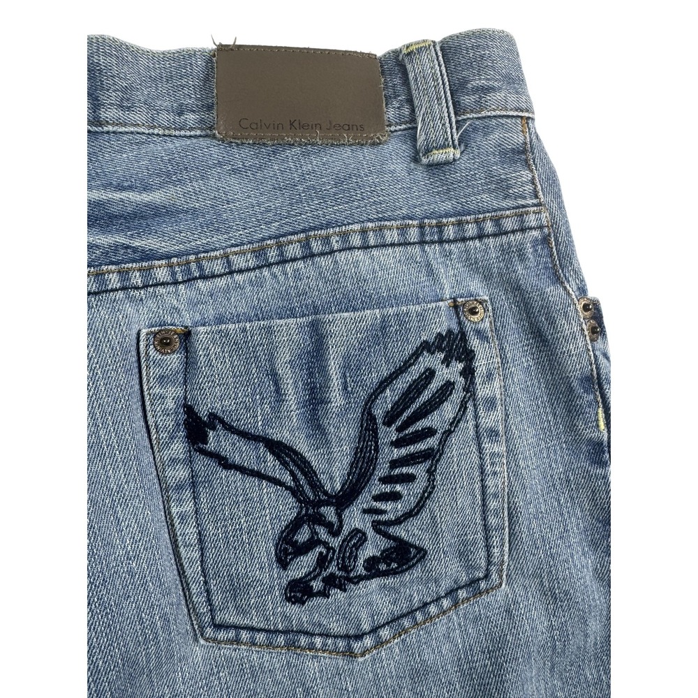 Vintage Calvin Klein Jeans women's 18 Denim Straight Leg‎ Embroidered Eagle 90s